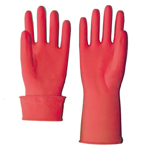 Unlined Household Latex Gloves(Red color)